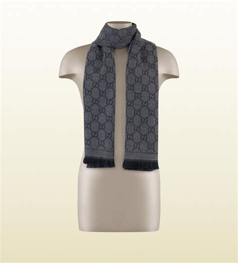 gucci jacquard pattern knitted scarf|Gucci gg wool jacquard scarf.